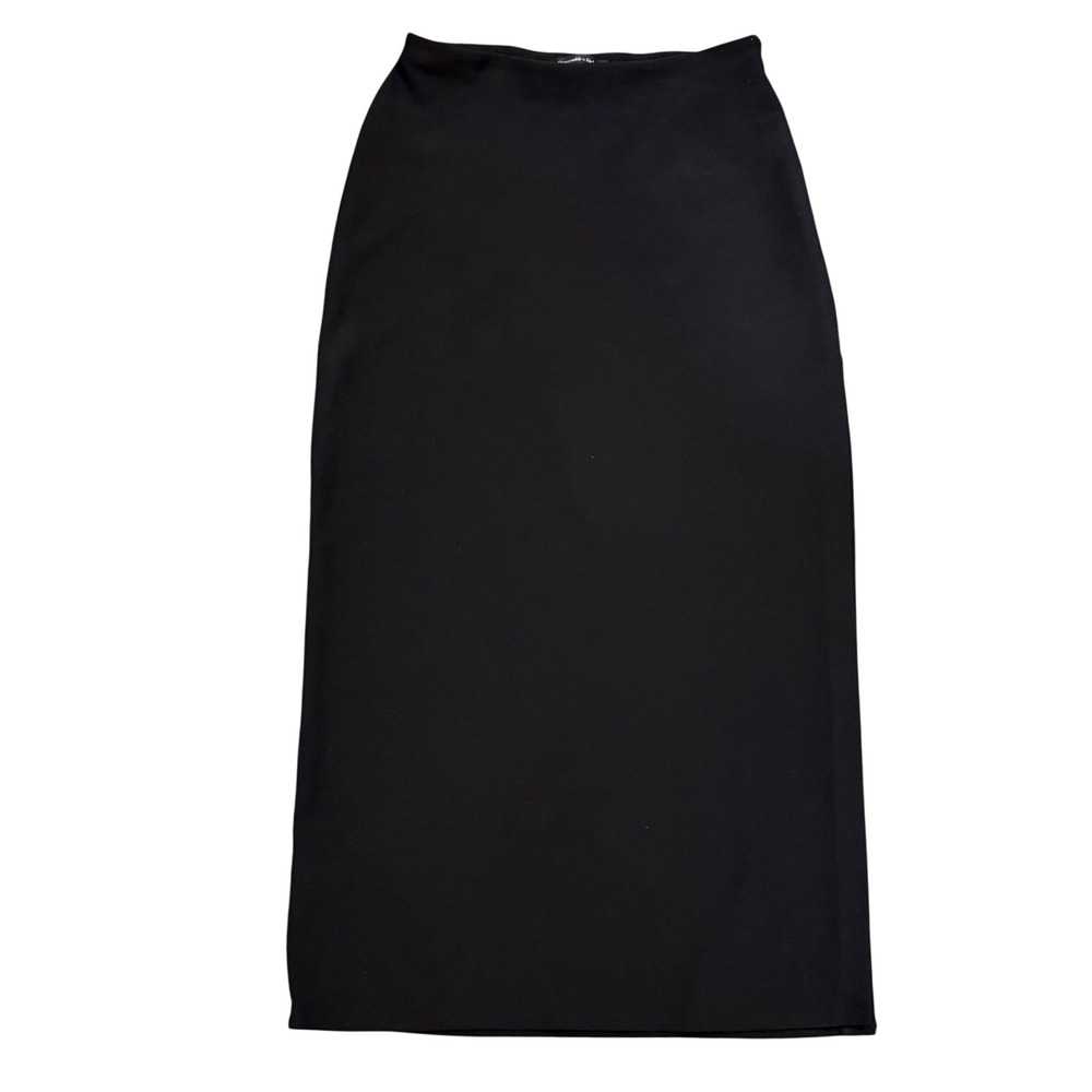 Abercrombie & Fitch Black Maxi Skirt Side Slit Petite Medium MP Long Crepe Skirt